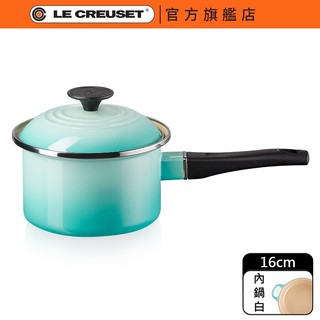 【Le Creuset】琺瑯單柄調理鍋 16cm 薄荷綠｜官方旗艦店
