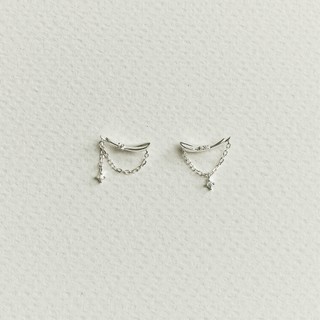 【vacanza】Air Silver 輕感銀系列｜925純銀｜流星曲線・不對稱垂墜耳環・0812新品上市 #七夕情人節