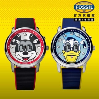 【FOSSIL 官方旗艦館】Mickey And Friends BIG TIC 迪士尼聯名款 矽膠錶帶腕錶(兩款可選)