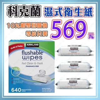 【🧾電子發票🔥蝦幣回饋後569元⚡】<效期2027/10/16>科克蘭濕式衛生紙 64張 X 10包 好市多正品