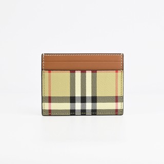 BURBERRY 格紋4卡卡夾(米格紋)