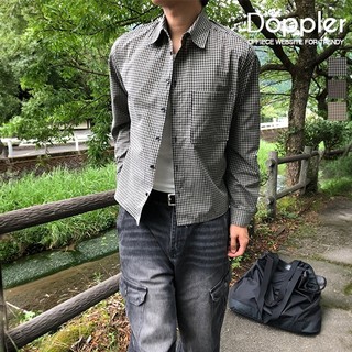 韓系cleanfit 短版格紋設計 寬鬆長袖襯衫【PAKP28】現貨＋預購