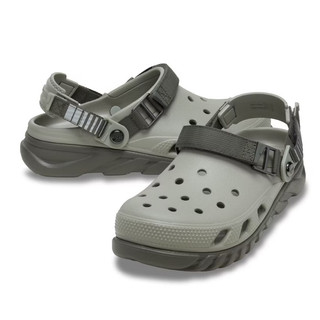 68*Crocs 卡駱馳 中性鞋 Duet 渦輪 機能克駱格 洞洞鞋 橄欖色/七彩色 214215-3N4