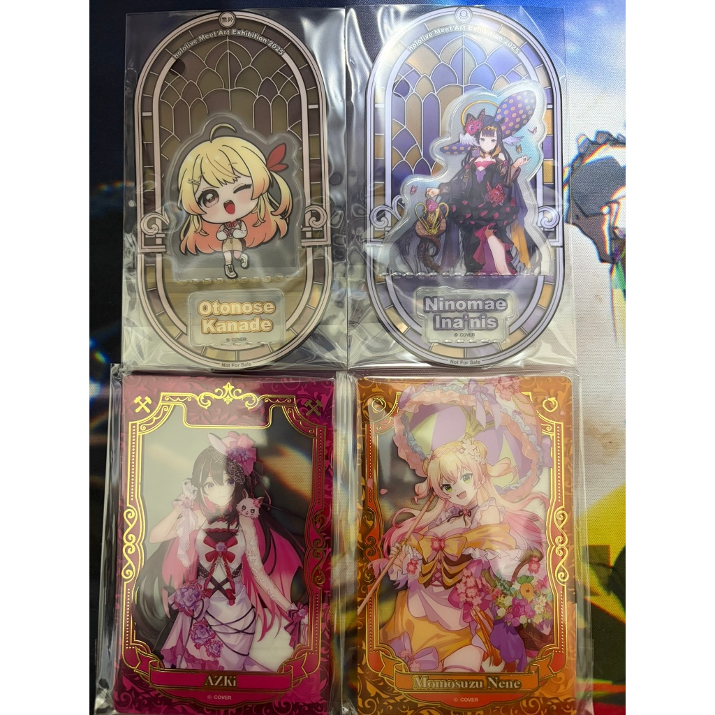 Hololive Meet｜Ina畫展立牌 燙金透卡 特典 滿額禮 一伊那爾栖 音乃瀨奏 桃鈴音音 AZKI