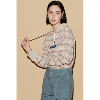 全新 現貨 SISJEANS 專櫃品牌 百貨專櫃品牌 奶茶色格紋LOGO連帽衛衣 連帽上衣 現貨快速出貨🚚 812
