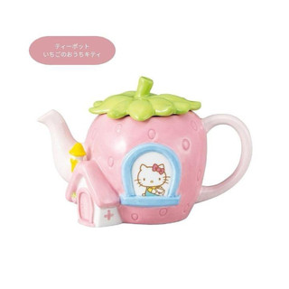 日本正版 Hello kitty 草莓屋陶瓷茶壺 450ml 陶瓷茶壺 附濾網 泡茶水壺 咖啡壺 陶瓷馬克杯 生日禮物