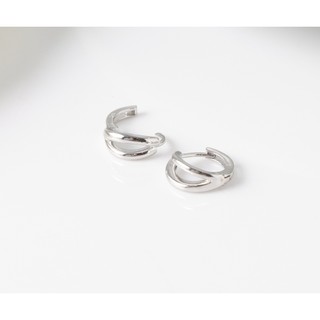 {Luna Jewelry🥰日常的微光}金屬銀耳扣耳環 防敏鋼針 水晶耳環 水鑽耳環 韓款耳環 抗過敏耳環 純鋼飾品