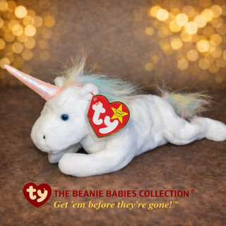 美國豆豆娃TY 獨角獸娃娃 彩虹鬃毛｜Beanie Babies 原版吊牌｜送禮首選 可愛療癒系