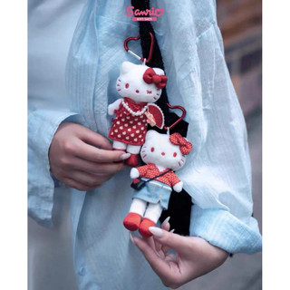 🔥現貨秒出🔥hello kitty香港動漫限定長腿kitty可愛萌長腿貓咪小掛件毛絨玩具公仔包包掛飾鑰匙扣娃娃玩偶