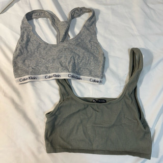 CK Calvin Klein背心上衣bra top & 軍綠色背心上衣