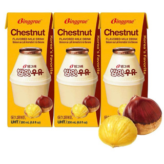 Binggrae 栗子牛奶 保久調味乳 200毫升 X 24入 Costco 代購 好市多代購