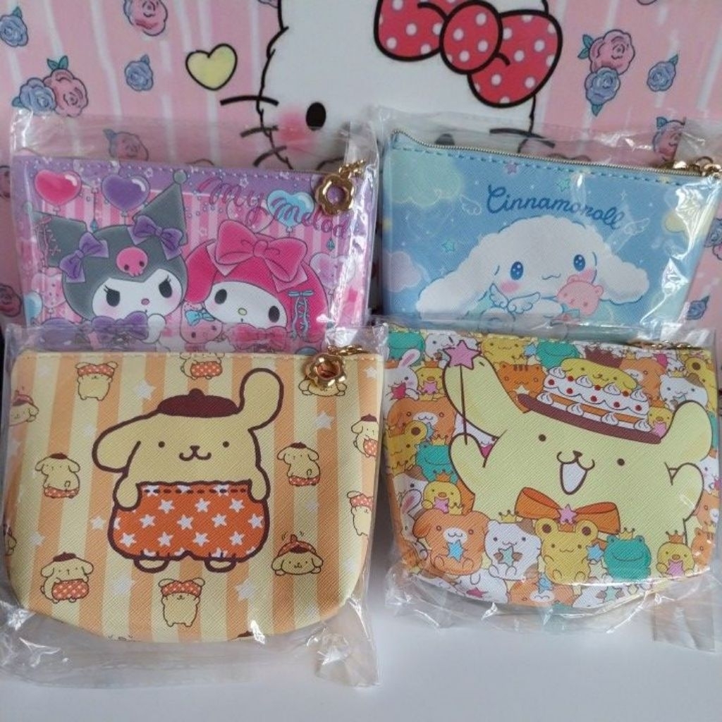 👍現貨👍 三麗鷗系列大拉鍊零錢包🩷 大容量 布丁狗四角褲 布丁狗派對 酷洛米＆美樂蒂 大耳狗星空 拉鍊包萬用包化妝包