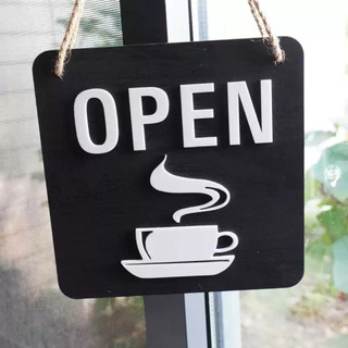 實木壓克力OPEN木質CLOSED 歡迎光臨 營業中 咖啡店 掛牌 商業空間 開店必備 店面 餐廳 咖啡廳
