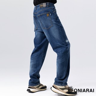 BLUE WAY 鬼洗 ONIARAI - 男款 757新天絲中腰丹寧舒適直筒褲(中藍)
