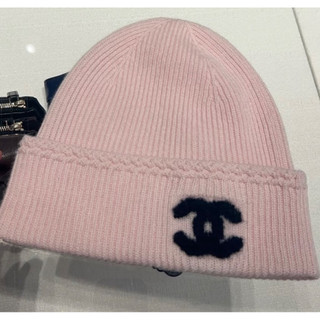 台灣❣️香奈兒 chanel 25B 冷帽 毛帽 粉紅色