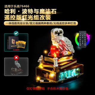 樂高裝飾 樂高改裝件 樂高展示 適用樂高燈光76466哈利波特與魔法石積木燈飾配件改裝