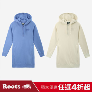 【Roots】 女裝-經典Logo連帽長洋裝-多款選
