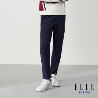 【ELLE ACTIVE】女款 法式運動風修身彈性舒適直筒長褲-深藍色 (EA25A1W3404-39)