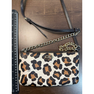 【Coach肩背/斜背包】 Coach 35878 可愛 高貴豹紋新款 PVC、皮革斜肩背包