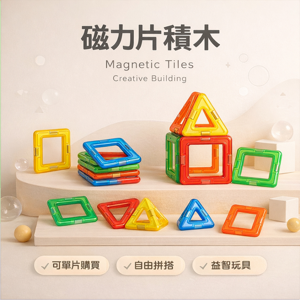 《熱銷台灣現貨》磁力片 磁鐵積木 磁力片積木 磁力積木 磁性積木 🌟Jincheng磁力片🌟