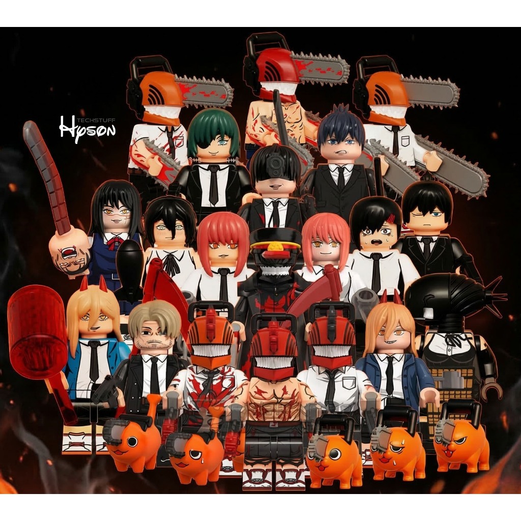 【金孫積木】刀之惡魔 電鋸惡魔 電鋸人 鏈鋸人 電次 瑪奇瑪 波奇塔 炸彈惡魔 早川秋 帕瓦 小顆粒 積木 公仔 人偶