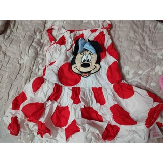 二手 12-18M穿 Disney baby迪士尼米妮無袖洋裝 嬰幼兒肩帶式洋裝
