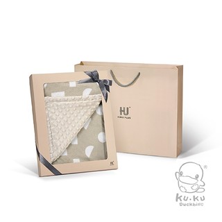 酷咕鴨 KUKU PLUS 極簡幾何神奇荳荳安撫毯禮盒-柔光杏