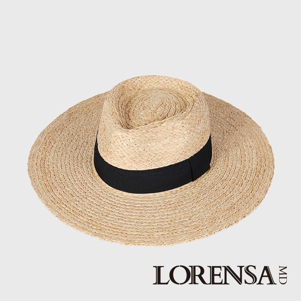 Lorensa蘿芮 拉菲草紳士帽 中性可戴｜男女可戴大帽簷遮陽草帽 經典百搭款