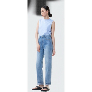 全新 現貨 SISJEANS 百貨專櫃品牌 個性金屬環設計牛仔褲｜高腰顯瘦直筒褲 淺藍刷色百搭款 現貨快速出貨🚚 708