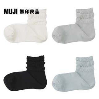 【MUJI 無印良品】女足口柔軟莫代爾混輕薄直角短襪