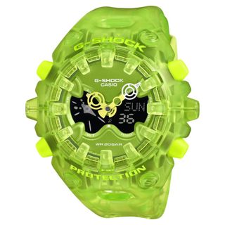 【CASIO 卡西歐】G-SHOCK Y2K 半透明 絕對強悍 金屬錶盤 螢光黃 GA-V01SKE-3A 58.2mm