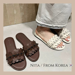Nita🇰🇷正韓直送花朵一字拖鞋2026海邊休閒度假風格拖鞋東大門代購韓國代購