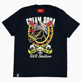 [馬年限定] 日本 PINK DRAGON - CREAM SODA 馬蹄鐵 卷宗 骰子 T-SHIRT - BLACK