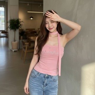 IN SHOP 閃亮英文平口Bra背心-共3色【KT224829】