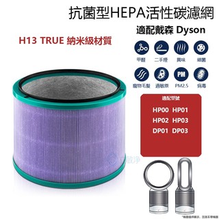 適用Dyson戴森 HP00 HP01 HP02 HP03 DP01 DP03 HEPA活性碳 二合一濾網 濾網