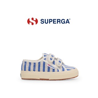 SUPERGA 童鞋 休閒鞋 2750 COTTON 系列 條紋 親子款 藍米色 S1136PW-AAA