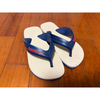 【二手品】Havaianas兒童拖鞋-米白藍25/26