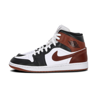Nike Air Jordan 1 Mid Se 男 黑白棕 AJ1 皮革 透氣 喬丹 休閒鞋 HF3216-102
