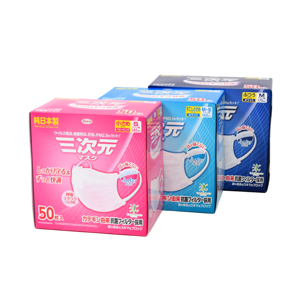 【舞鶴馬什貨店】代購 興和三次元口罩50枚 L/M/MS/S size 純日本製口罩花粉PM2.5油煙病毐out