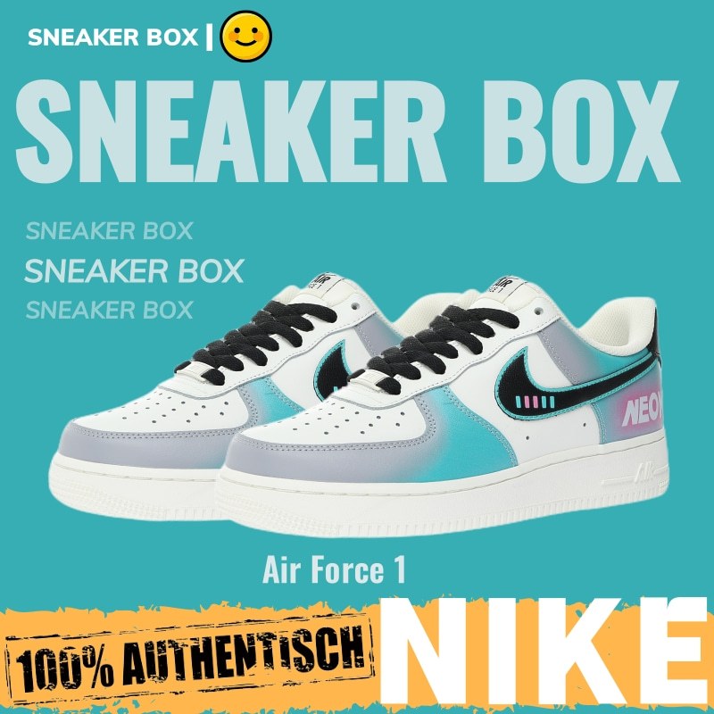 【U+】Nike 鞋 Air Force 1 07  "米白黑灰藍粉霓虹"  男鞋 女鞋 休閒運動鞋 空軍一號 板鞋