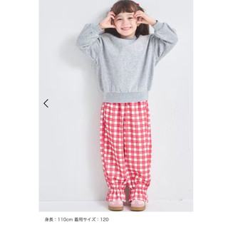 現貨日本童裝pairmanon格紋長褲110cm紅色黑色