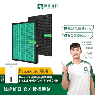 綠綠好日 適用 Panasonic國際牌 F-Y20JH F-Y26JH F-Y32EH HEPA抗菌濾網 濾芯 活性碳