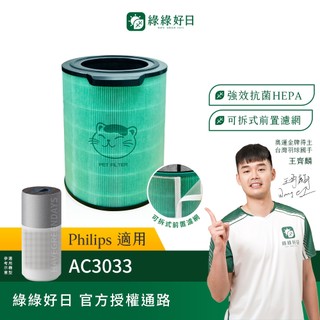 綠綠好日 適用 Philips 飛利浦 AC3033 83/85 FY3430 /30 奈米級清淨機 HEPA抗菌濾網