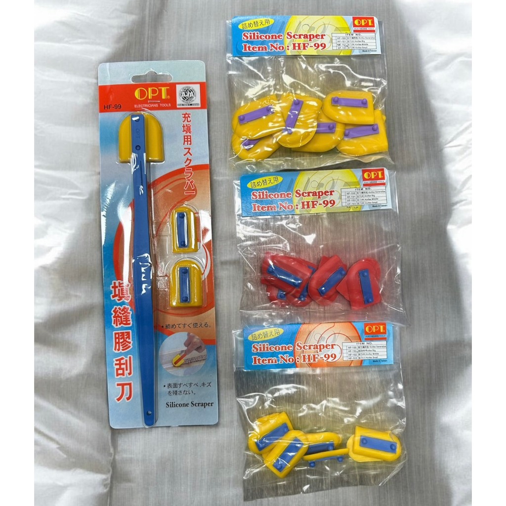 附發票/宵窈儀器五金👑OPT 填縫膠刮刀組 HF-99 填縫膠 矽膠 刮刀組 矽利康 刮刀 抹刀 補刀 抹平工具 補充包