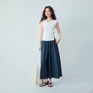 GIORDANO 女裝收褶鬆緊腰八分寬褲裙【雙色任選】13426347