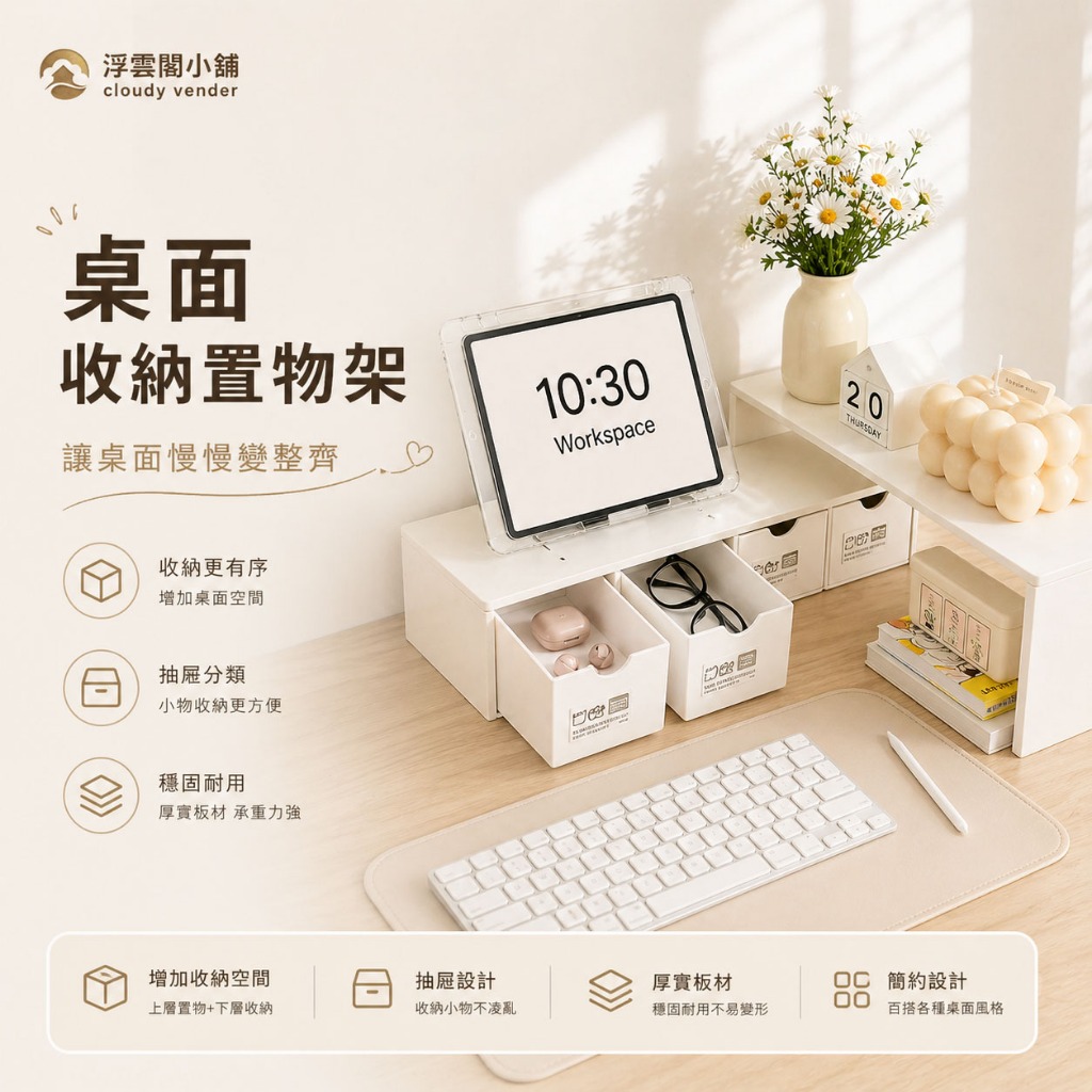 【台灣現貨 隔日到貨】桌面置物架 桌上收納架 雙層收納架 桌面整理架 螢幕架 書桌收納 收納神器 桌面增高架