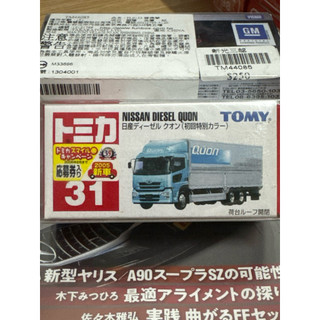 TOMICA NO.31絕版舊藍標NISSAN DIESEL QUON 初回 新車貼