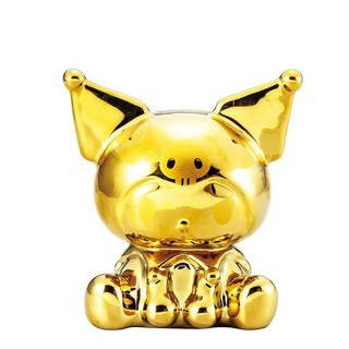 酷洛米 金色存錢筒 Kuromi 陶瓷 貯金箱 撲滿 招財 擺飾 Sanrio日本正版 sk232