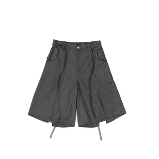 UPGRADE 台南實體店 layered pinstripe wide shorts 膝下短褲