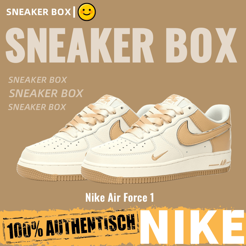 【U+】Nike 鞋 Air Force 1’07 Low "拼接米白淺棕TS刺繡" 空軍一號 休閒運動鞋 板鞋 男女鞋